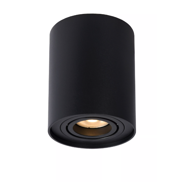 【LUCIDE】ベルギー デザイン照明 シーリングライト「TUBE」Black 1灯（φ96×H125mm）