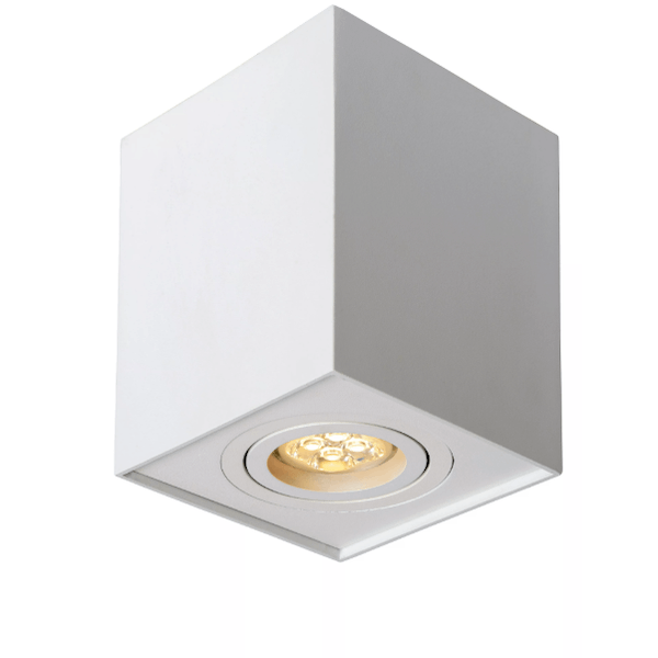 【LUCIDE】ベルギー デザイン照明 シーリングライト「TUBE」White 1灯（W96×D96×H125mm）
