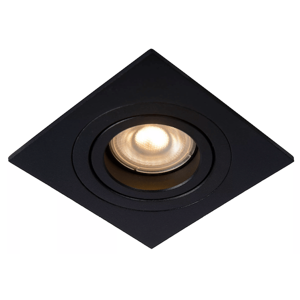 【LUCIDE】ベルギー デザイン照明 シーリングライト「TUBE」Black 1灯（W90×W90×H23mm）