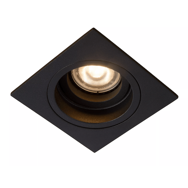 【LUCIDE】ベルギー デザイン照明 シーリングライト「EMBED」Black 1灯（W91×D91×H39mm）