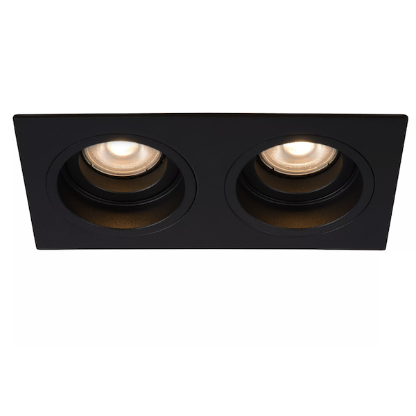 【LUCIDE】ベルギー デザイン照明 シーリングライト「EMBED」Black 2灯（W175×D91×H39mm）