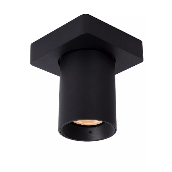 【LUCIDE】ベルギー デザイン照明 シーリングライト「NIGEL」Black 1灯（W100×D100×H115mm）