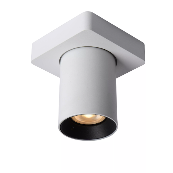 【LUCIDE】ベルギー デザイン照明 シーリングライト「NIGEL」White 1灯（W100×D100×H115mm）