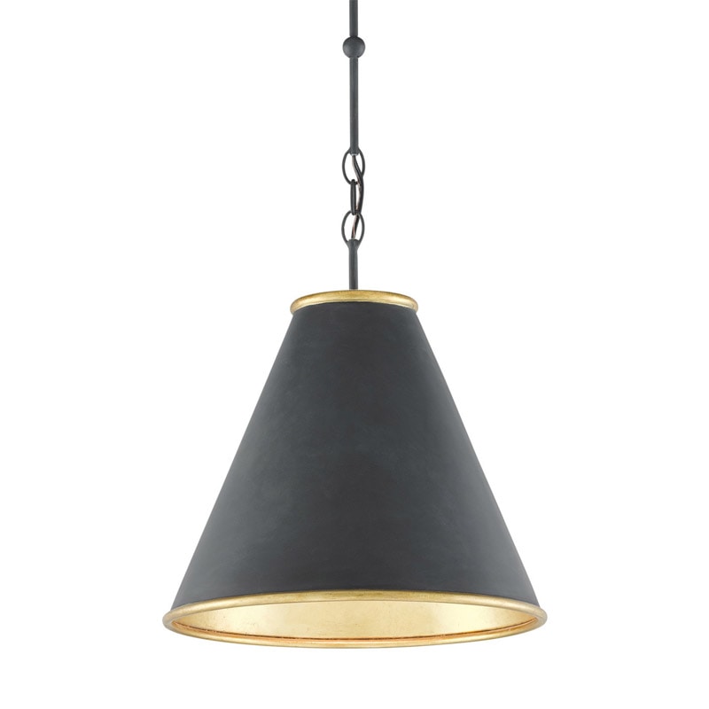 【CURREY】アメリカ・ペンダントライト 1灯「Pierrepont」ブラック×ゴールド（φ406×H476mm）