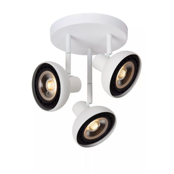 【LUCIDE】ベルギー デザイン照明 シーリングライト「SENSAS」White 3灯（φ258×H262mm）