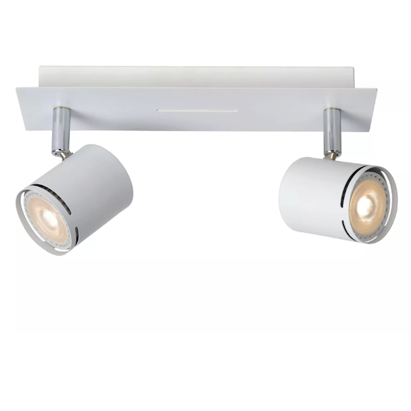 【LUCIDE】ベルギー デザイン照明 シーリングライト「RILOU」White 2灯（W260×D75×H150mm）