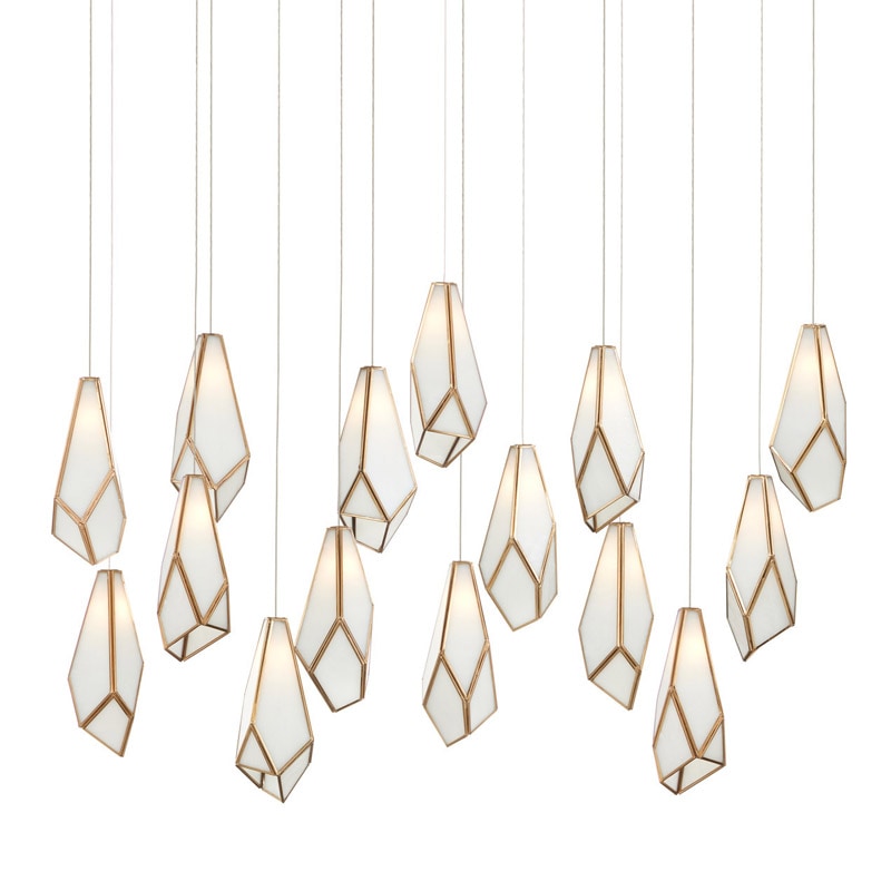 【CURREY】アメリカ・シーリングペンダントライト 15灯「Glace」（W1219×D304×H558mm）