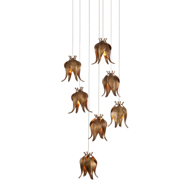 【CURREY】アメリカ・シーリングペンダントライト 7灯「Iota」（φ444×H597mm）