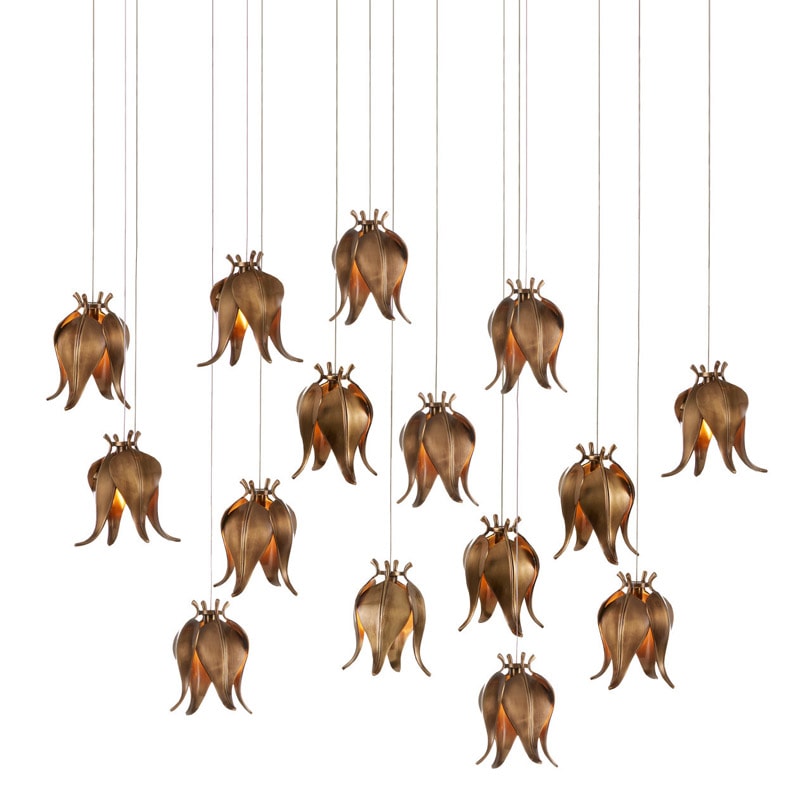 【CURREY】アメリカ・シーリングペンダントライト 15灯「Iota」（W1219×D304×H597mm）