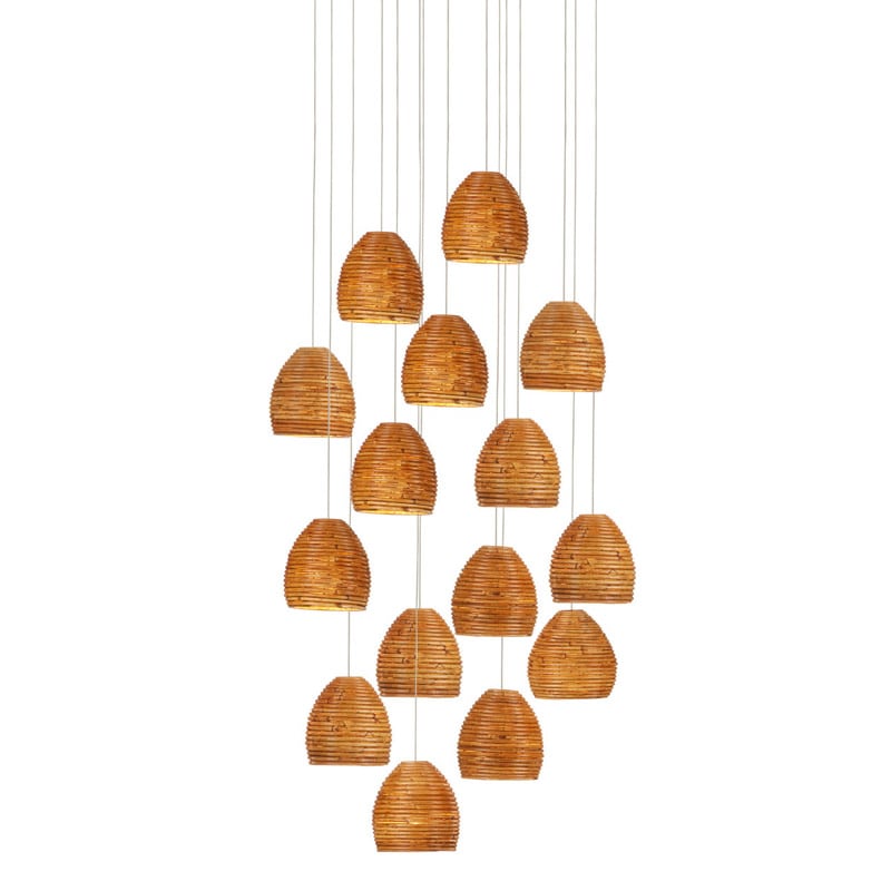 【CURREY】アメリカ・シーリングペンダントライト 15灯「Beehive」（φ654×H228mm）