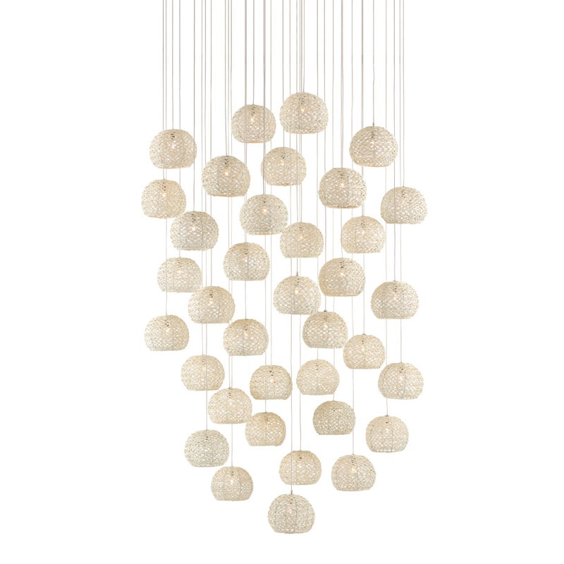 【CURREY】アメリカ・シーリングペンダントライト 36灯「Piero」ホワイト（φ939×H203mm）