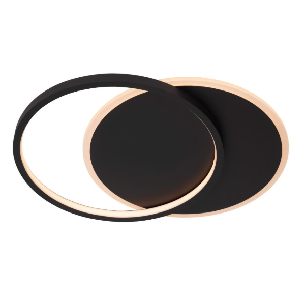 【LUCIDE】ベルギー デザイン照明 シーリングライト「AXELLE」Black（W391×D295×H51mm）