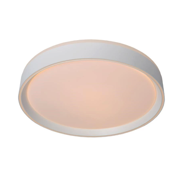 【LUCIDE】ベルギー デザイン照明 シーリングライト「NURIA」White（φ400×H75mm）
