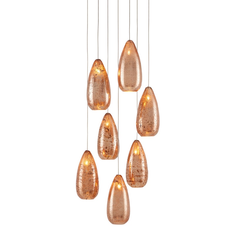 【CURREY】アメリカ・シーリングペンダントライト 7灯「Rame」コッパー（φ381×H533mm）