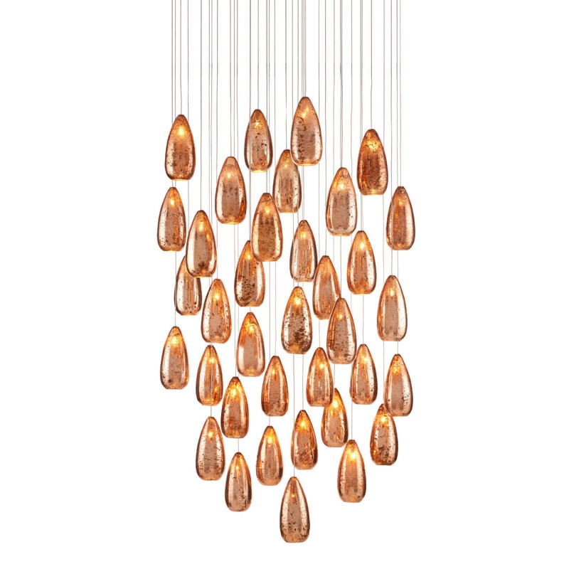 【CURREY】アメリカ・シーリングペンダントライト 36灯「Rame」コッパー（φ889×H533mm）