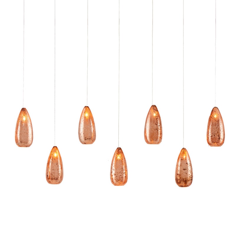 【CURREY】アメリカ・シーリングペンダントライト 7灯「Rame」コッパー（W1473×D133×H533mm）