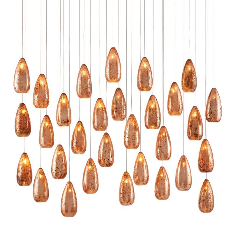 【CURREY】アメリカ・シーリングペンダントライト 30灯「Rame」コッパー（W1371×D457×H533mm）