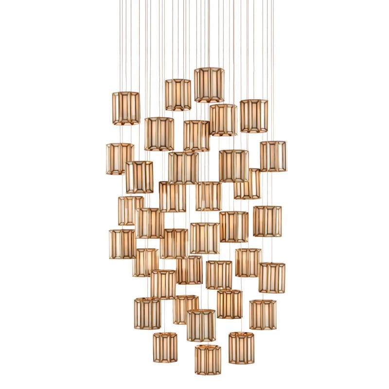 【CURREY】アメリカ・シーリングペンダントライト 36灯「Daze」ゴールド（φ927×H228mm）