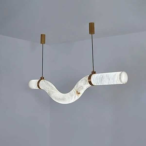 デザイン照明　モダン　LED大理石ペンダントライト　ホワイト　Bタイプ（W1000／1200／1500mm）