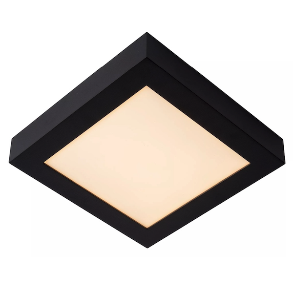 【LUCIDE】ベルギー デザイン照明 バスルームシーリングライト「BRICE-LED」Black（W220×D220×H39mm）