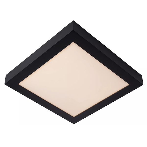 【LUCIDE】ベルギー デザイン照明 バスルームシーリングライト「BRICE-LED」Black（W300×D300×H39mm）