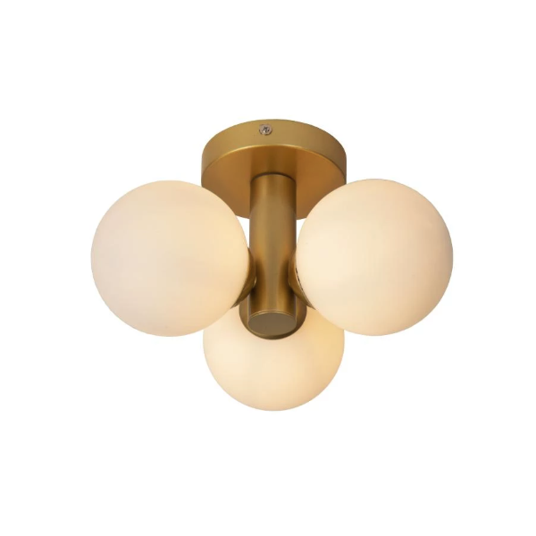 【LUCIDE】ベルギー デザイン照明 バスルームシーリングライト「TRUDY」Gold 3灯（φ300×H180mm）