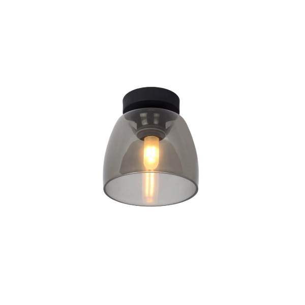 【LUCIDE】ベルギー デザイン照明 バスルームシーリングライト「TYLER」Black 1灯（φ161×H168mm）