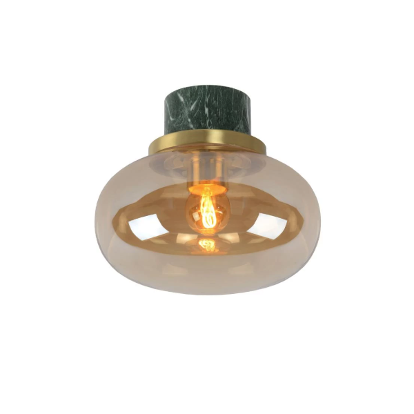 【LUCIDE】ベルギー デザイン照明 バスルームシーリングライト「LORENA」Green 1灯（φ230×H200mm）