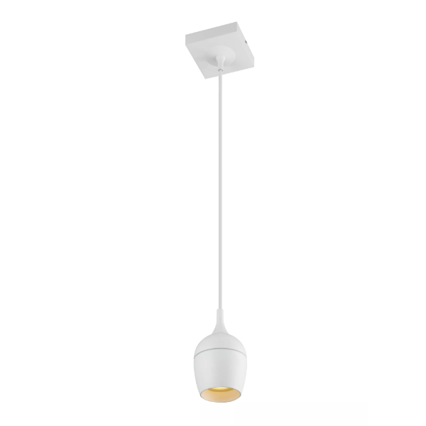 【LUCIDE】ベルギー デザイン照明 バスルームペンダントライト「PRESTON」White 1灯（φ80×H142mm）
