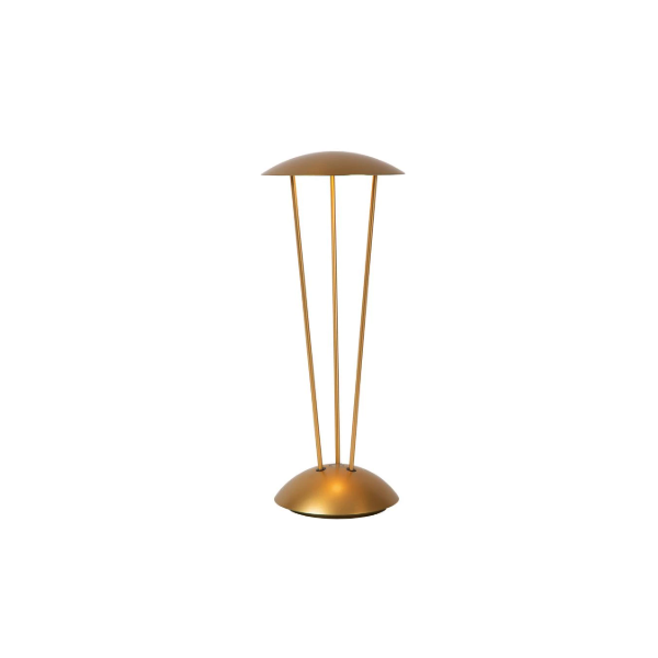 【LUCIDE】ベルギー インドア／アウトドアテーブルライト（充電式）「RENEE」Gold（φ123×H310mm）