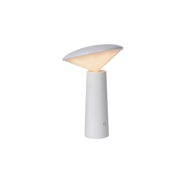 【LUCIDE】ベルギー インドア／アウトドアテーブルライト（充電式）「JIVE」White（φ137×H213mm）