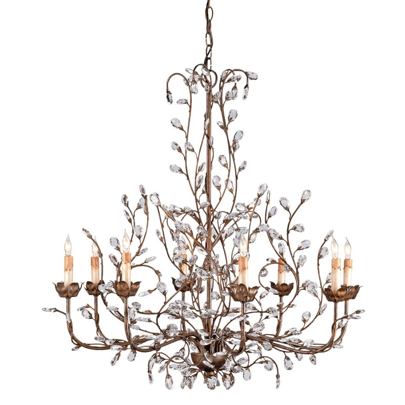 【CURREY】アメリカ・クリスタルシャンデリア 8灯「Crystal Bud」ゴールド（φ838×H838mm）