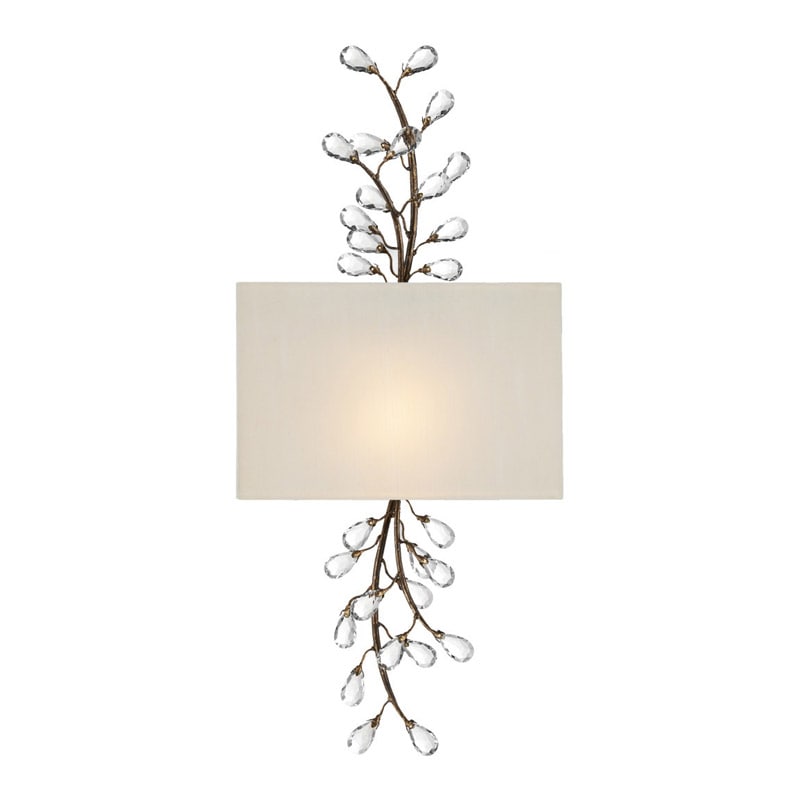 【CURREY】アメリカ・クリスタルウォールライト 1灯「Crystal Bud」ゴールド（W304×D101×H679mm）