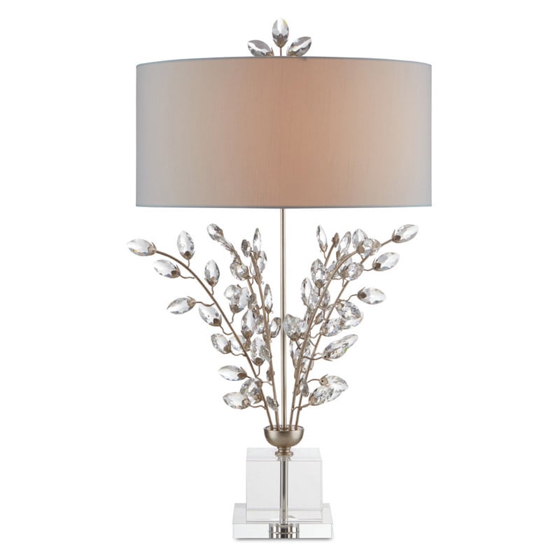 【CURREY】アメリカ・クリスタルテーブルライト 2灯「Forget-Me-Not」シルバー（W482×H857mm）