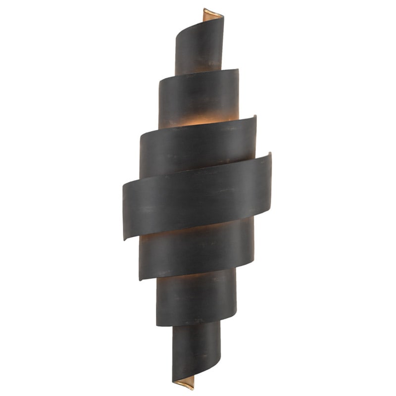 【CURREY】アメリカ・ウォールライト 2灯「Chiffonade」ブラック×ゴールド（W273×D158×H704mm）