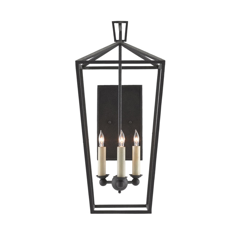 【CURREY】アメリカ・ウォールライト 3灯「Denison」ブラック（W273×D292×H609mm）
