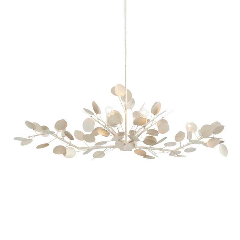 【CURREY】アメリカ・シャンデリア 6灯「Lunaria」シルバー（W1295×D508×H635mm）