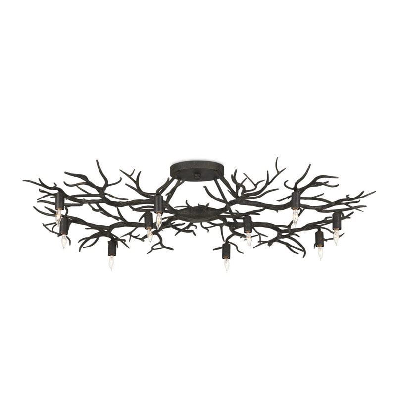 【CURREY】アメリカ・シーリングライト 10灯「Rainforest」ブラック（W1092×D736×H228mm）