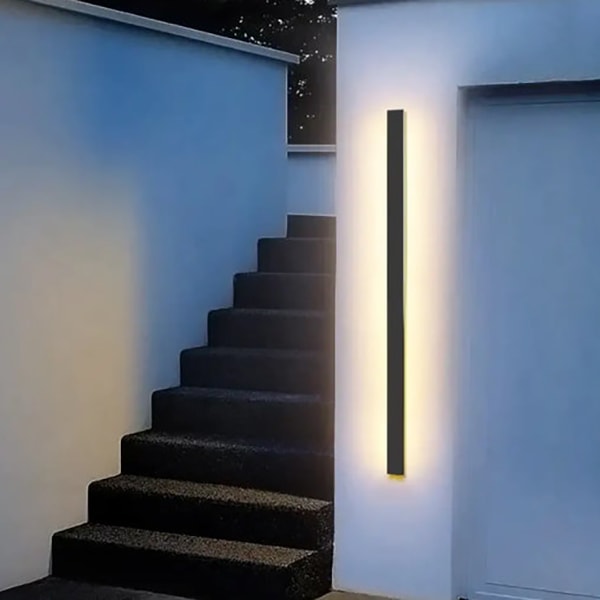 【LUNA】アメリカ・アウトドア デザイン照明 LEDウォールライト ポリッシュクローム（W50×H300～2000mm）