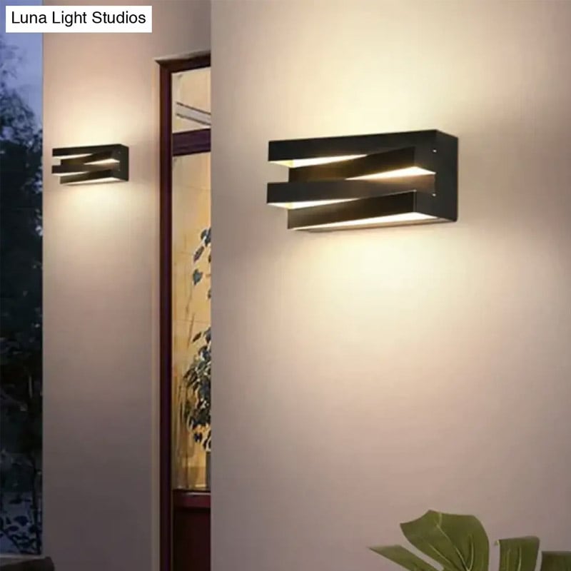 【LUNA】アメリカ・アウトドア デザイン照明 LEDウォールライト ブラック（W100×D90×H100mm）