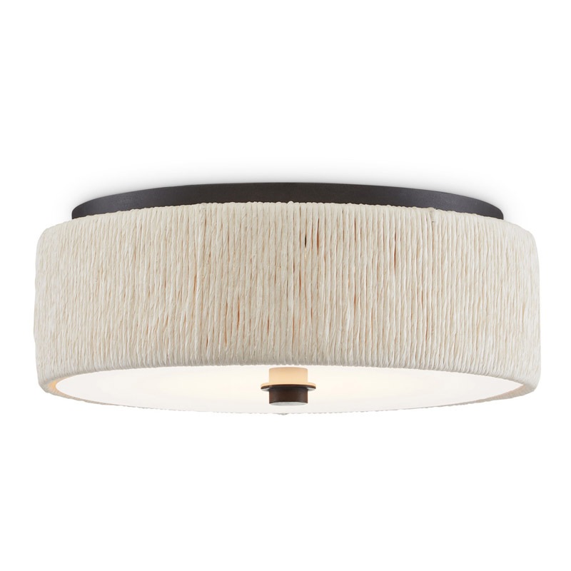 【CURREY】アメリカ・シーリングライト「Tyrone」ナチュラル（φ355×H139mm）