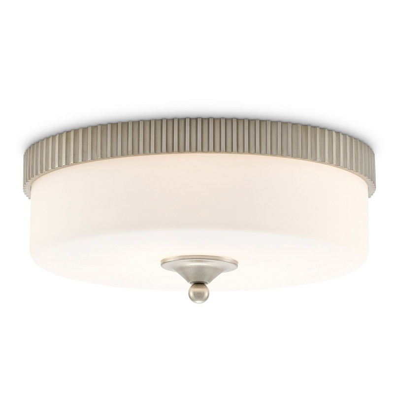 【CURREY】アメリカ・シーリングライト「Bryce」シルバー（φ412×H152mm）