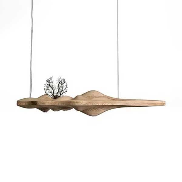 デザイン照明　モダン　木製LEDペンダントライト　3色（W850／1200mm）