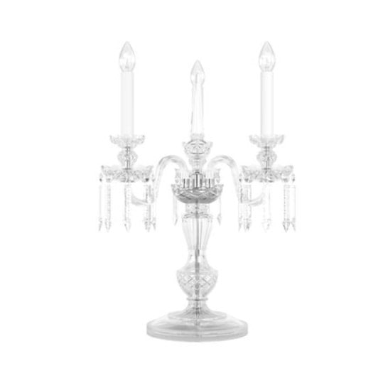 【Preciosa】「Rudolf M」クリスタルテーブルライト 3灯 クローム（W460×H590mm）