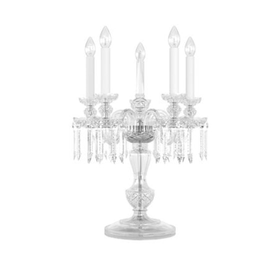 【Preciosa】「Rudolf L」クリスタルテーブルライト 5灯 クローム（W460×H590mm）