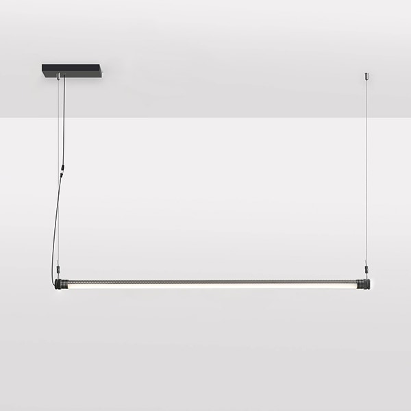 【リーズナブル】デザイン照明　モダンLEDペンダントライト　ブラック（W1200×H40mm） 