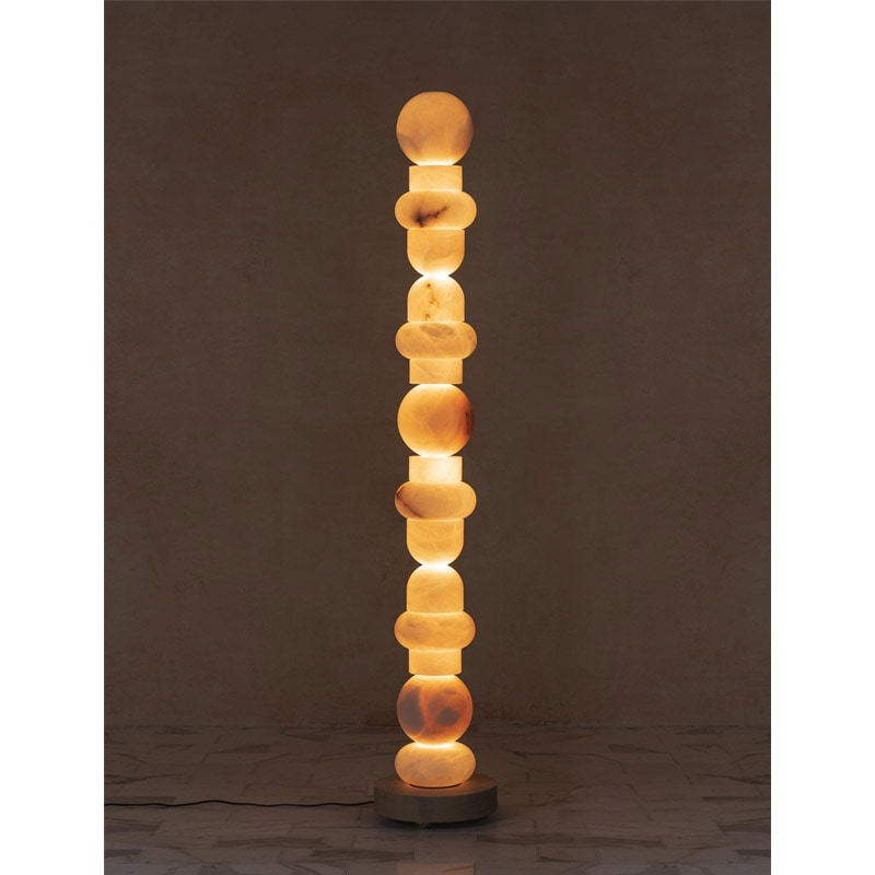 【ALLIED MAKER】アメリカ・インテリア照明「Alabaster Totem 16」スタンドライト (W400×H1910mm)