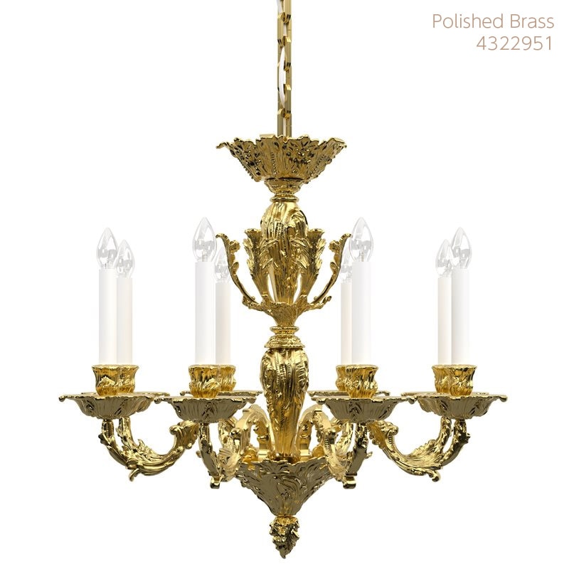 【Preciosa】「Louis XS」シャンデリア 8灯 ゴールド（W750×H710mm）