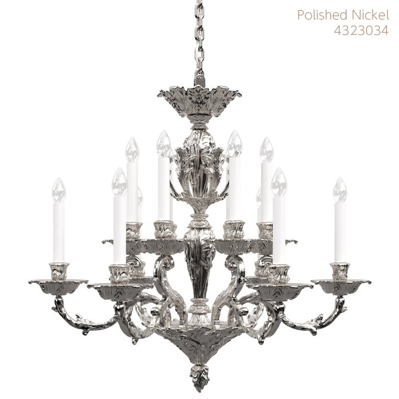 【Preciosa】「Louis S」シャンデリア 12灯 クローム（W850×H780mm）