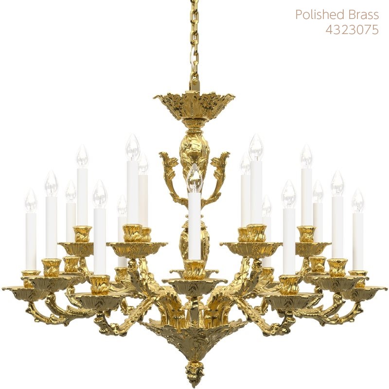 【Preciosa】「Louis M」シャンデリア 18灯 ゴールド（W980×H780mm）